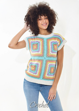 King Cole Cottonsoft DK Crocheted Short Sleeve and Sleeveless Top Pattern 6488