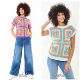 King Cole Cottonsoft DK Crocheted Short Sleeve and Sleeveless Top Pattern 6488