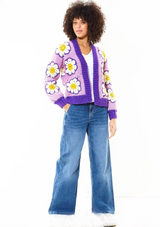 King Cole Big Value Chunky Crochet Flower Cardigan Pattern 6489