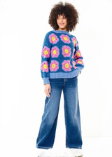King Cole Big Value Chunky Crochet Flower Cardigan Pattern 6489