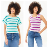 King Cole Cottonsoft DK Crocheted Short Sleeve and Sleeveless Top Pattern 6500