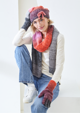 King Cole Curiosity DK Vest Top, Scarf, Hat and Gloves Pattern 6505