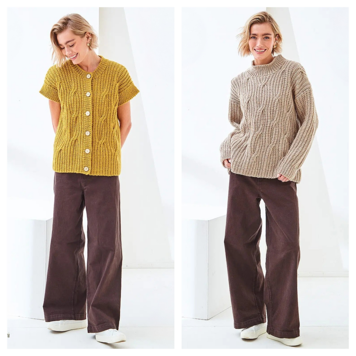 King Cole Fashion Aran Sweater and Waistcoat 6507