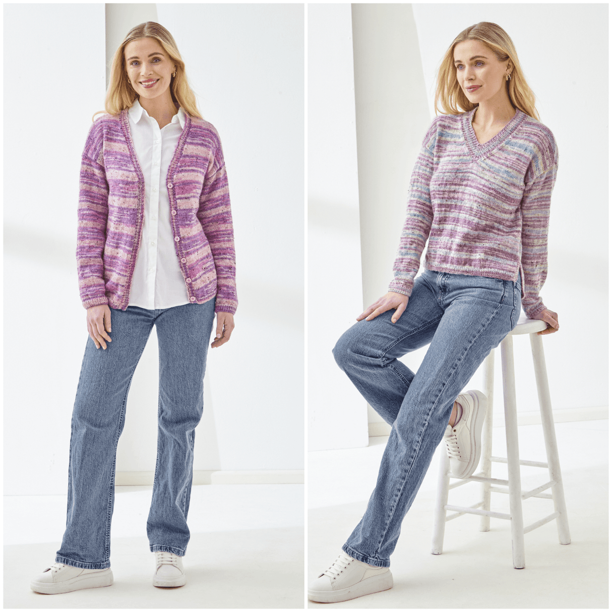 King Cole Homespun Prism Sweater and Cardigans Pattern 6514