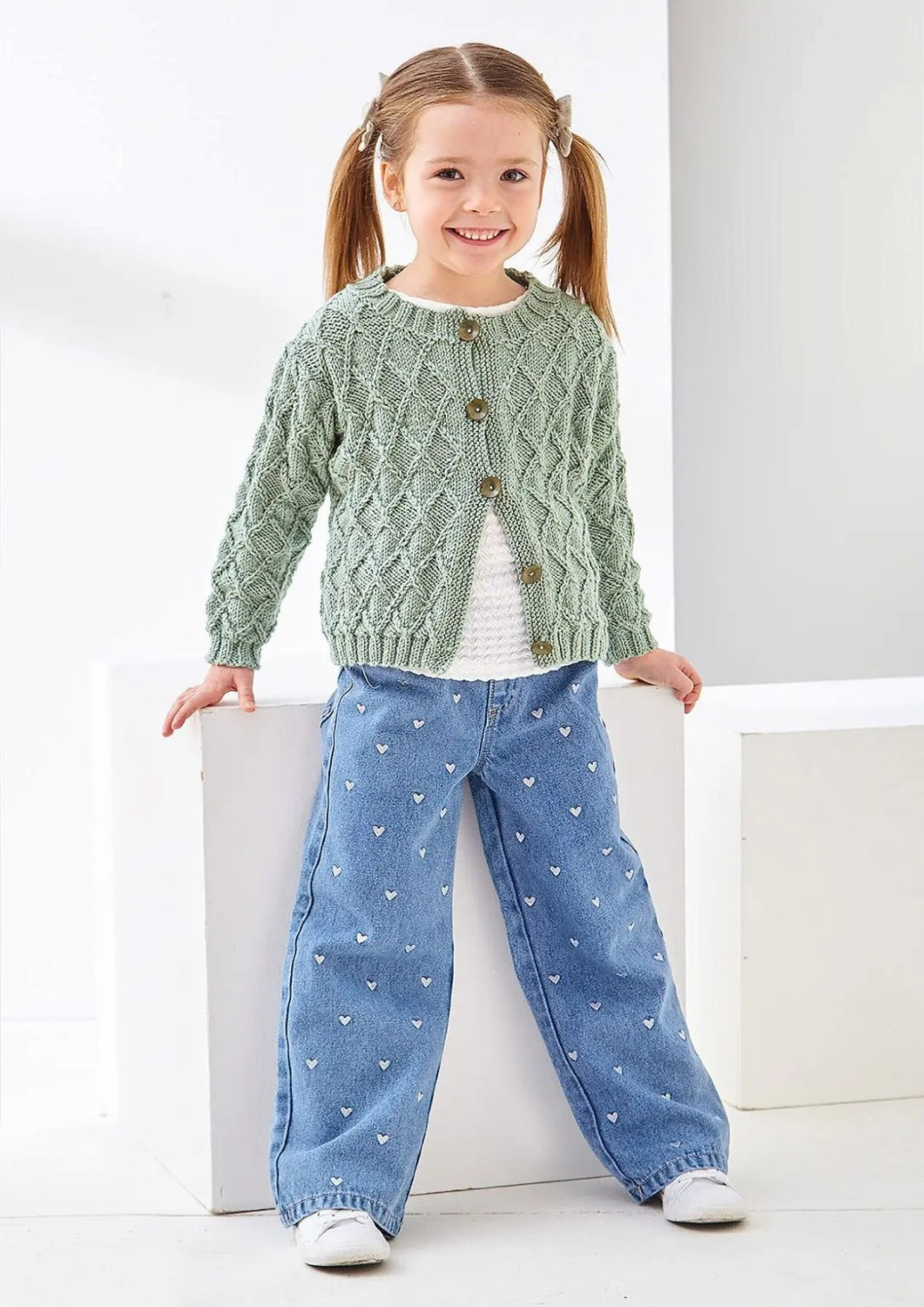 King Cole Cherished DK Cardigan and Sweater Knitting Pattern 6519