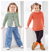 King Cole Cherished DK Cardigan and Sweater Knitting Pattern 6519