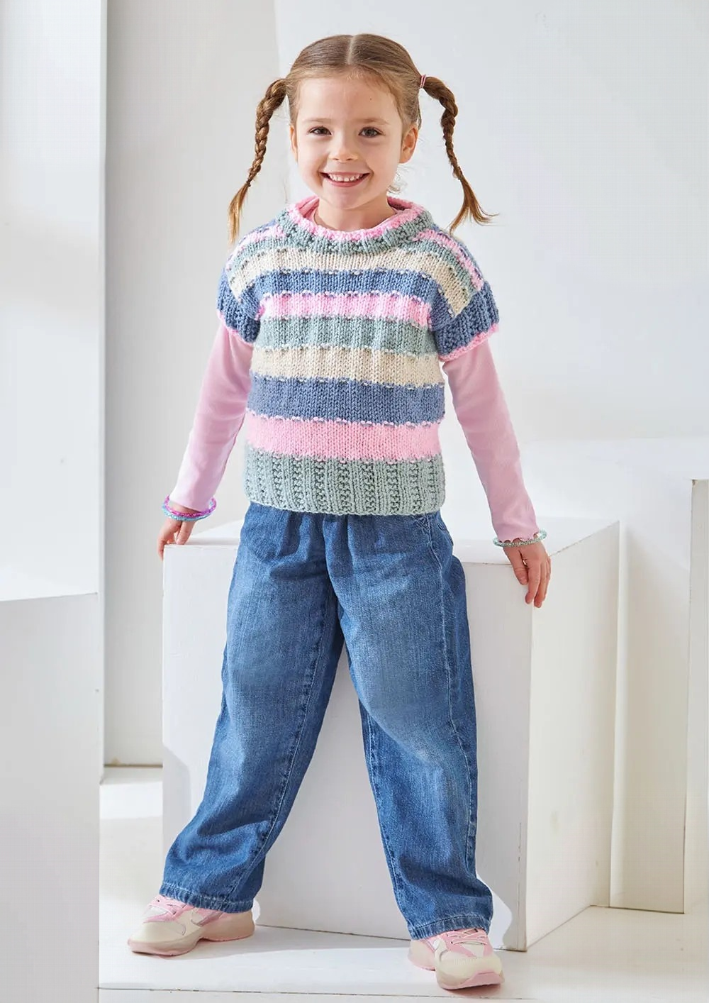King Cole Big Value Baby Chunky Sweater and Slipover Pattern 6521