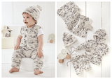 King Cole Dot Dot Dash DK Baby Set Hoodie, Gilet, Hat & Blanket Pattern 6534