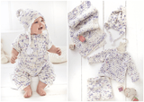 King Cole Dot Dot Dash DK Onesie, Sweater, Waistcoat, Hat, Trouser Pattern 6537