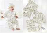 King Cole Dot Dot Dash DK Cardigan, Sweater, Hat, Trouser, Bootees Pattern 6539