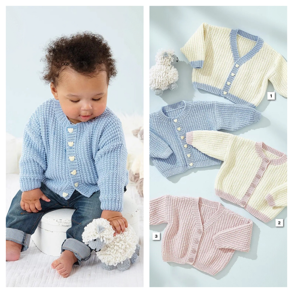 King Cole Little Lamb DK Cardigans Pattern 6542