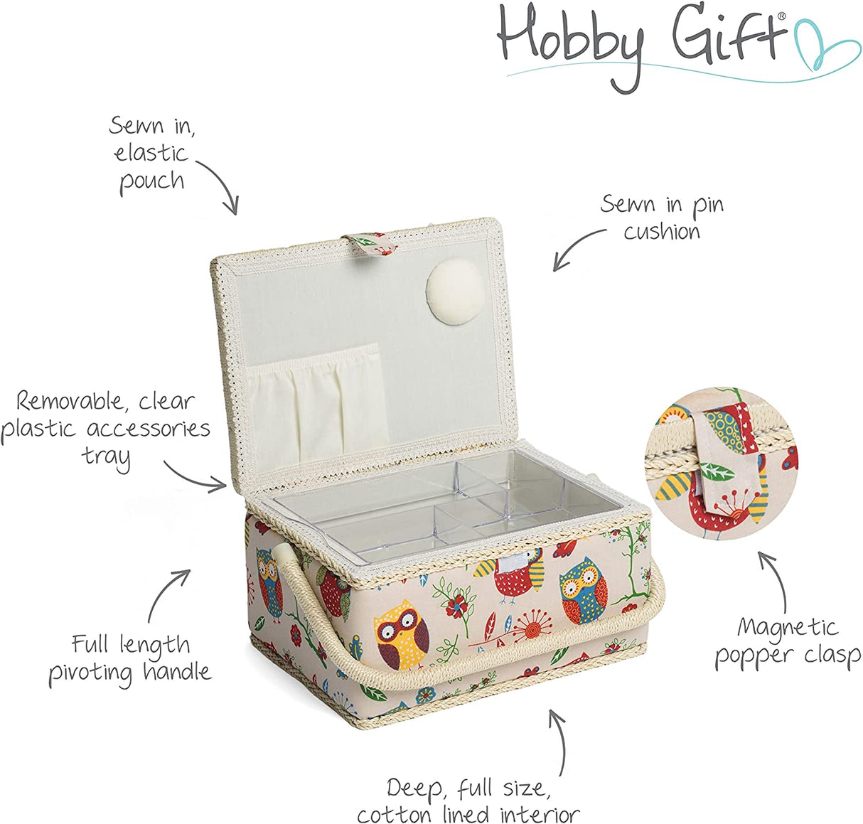Hobbygift Medium Sewing Box [Owl] MRM/29