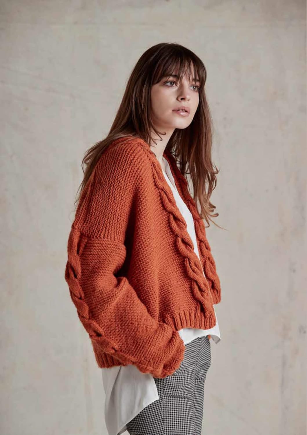 Wendy with Wool Aran Long & Short Cable Coat Pattern 6160