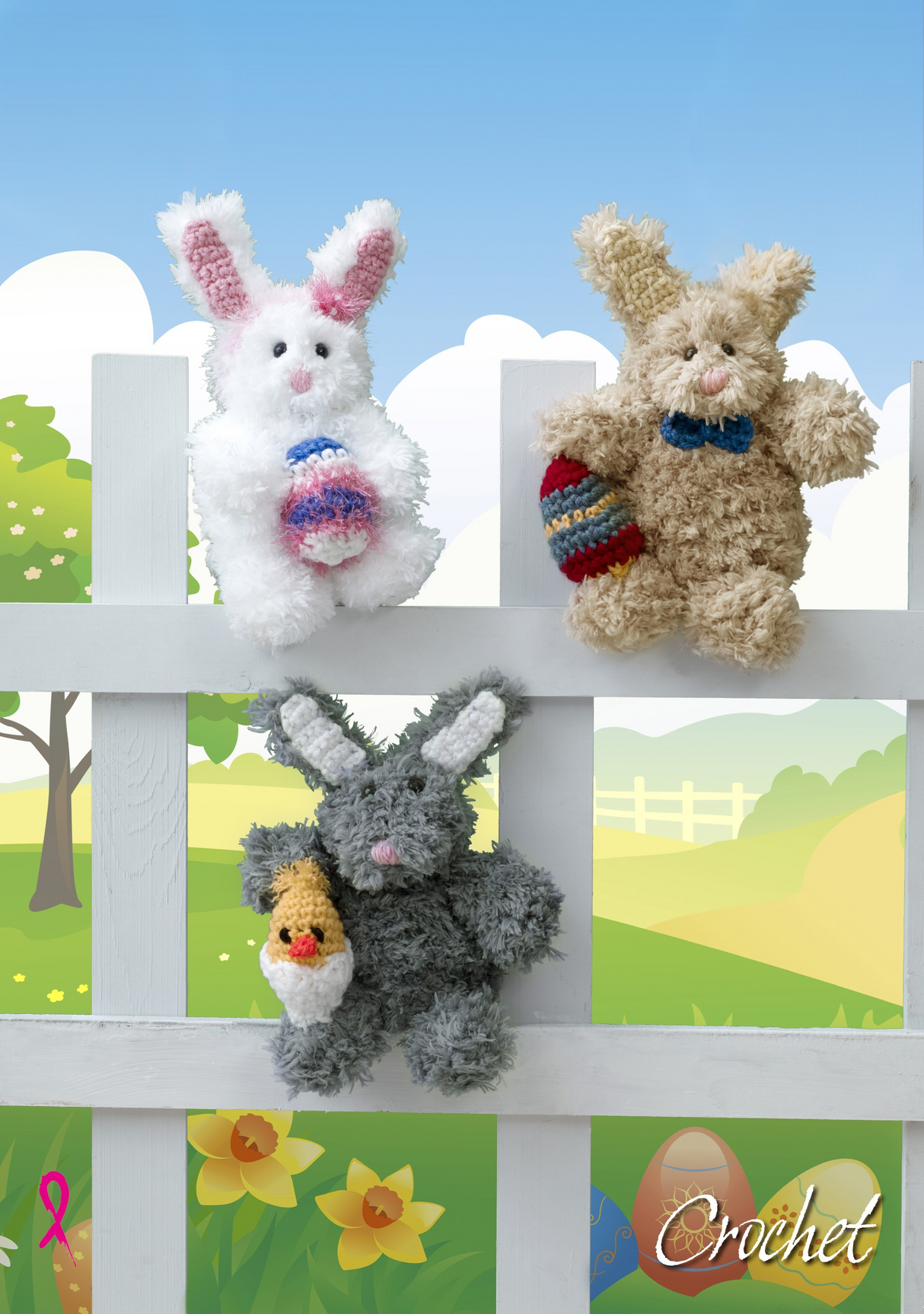 King Cole Tufty Super Chunky Toy Easter Bunnies Crochet Pattern 9095