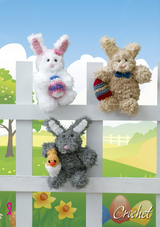 King Cole Tufty Super Chunky Toy Easter Bunnies Crochet Pattern 9095