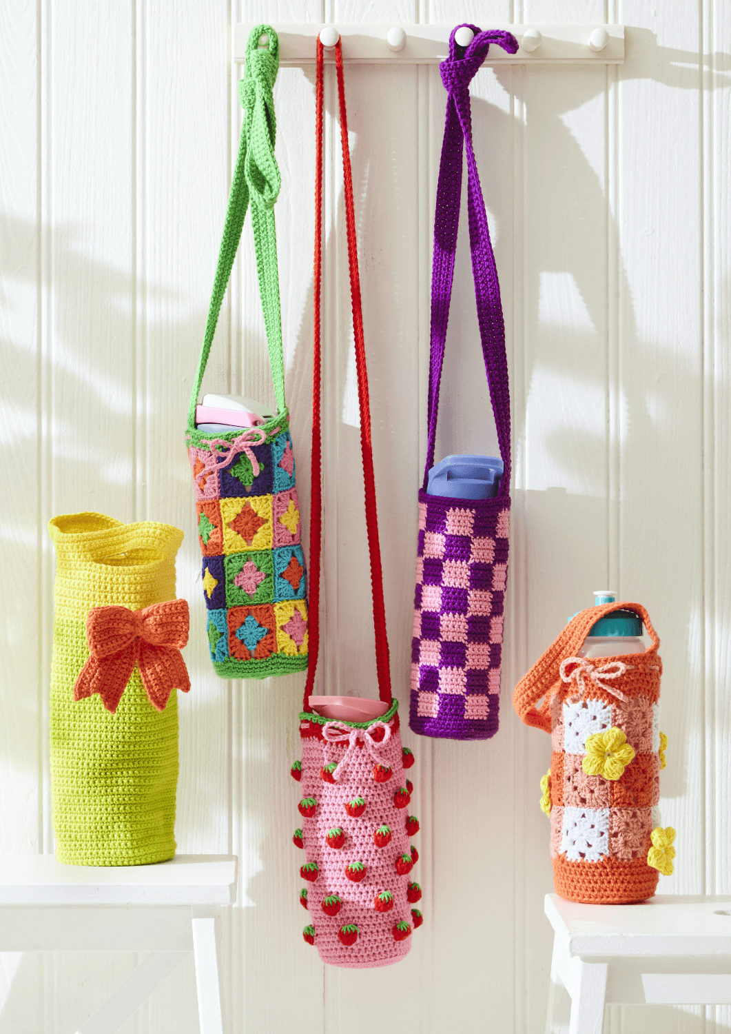 King Cole Cottonsoft DK Bottle Bags Crochet Pattern 9227