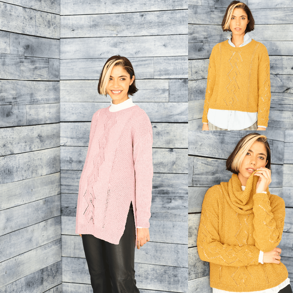 Stylecraft ReCreate Chunky Lace Sweaters Pattern 9861