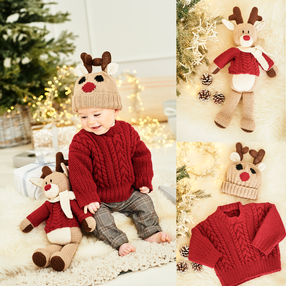 Stylecraft Bellissima / Special DK Reindeer Toy, Sweater & Hat Pattern 9869