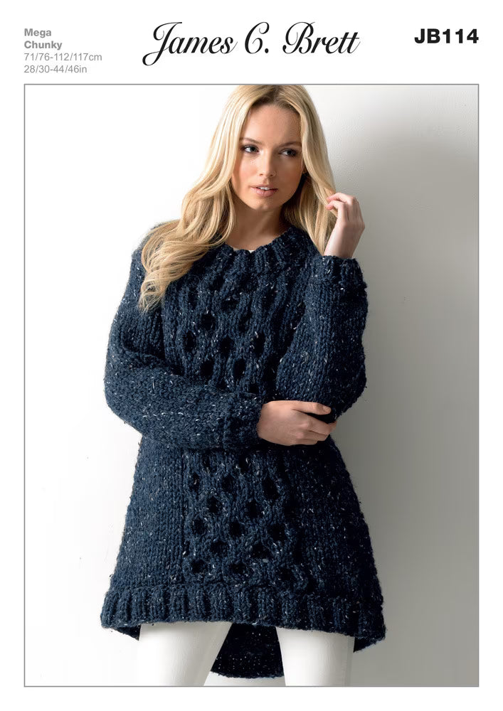 James C Brett Mega Chunky Tunic Pattern JB114