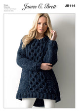 James C Brett Mega Chunky Tunic Pattern JB114