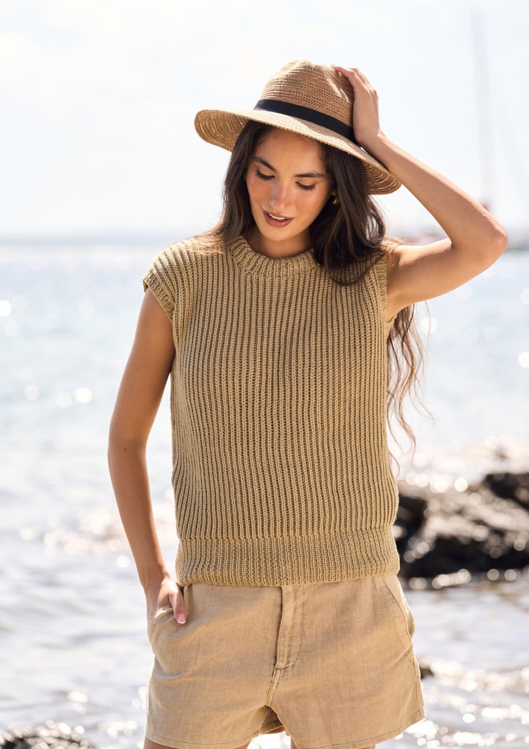 Rowan Mode Afterglow Cotton DK Summer Top Pattern By Quail Studio MIP103