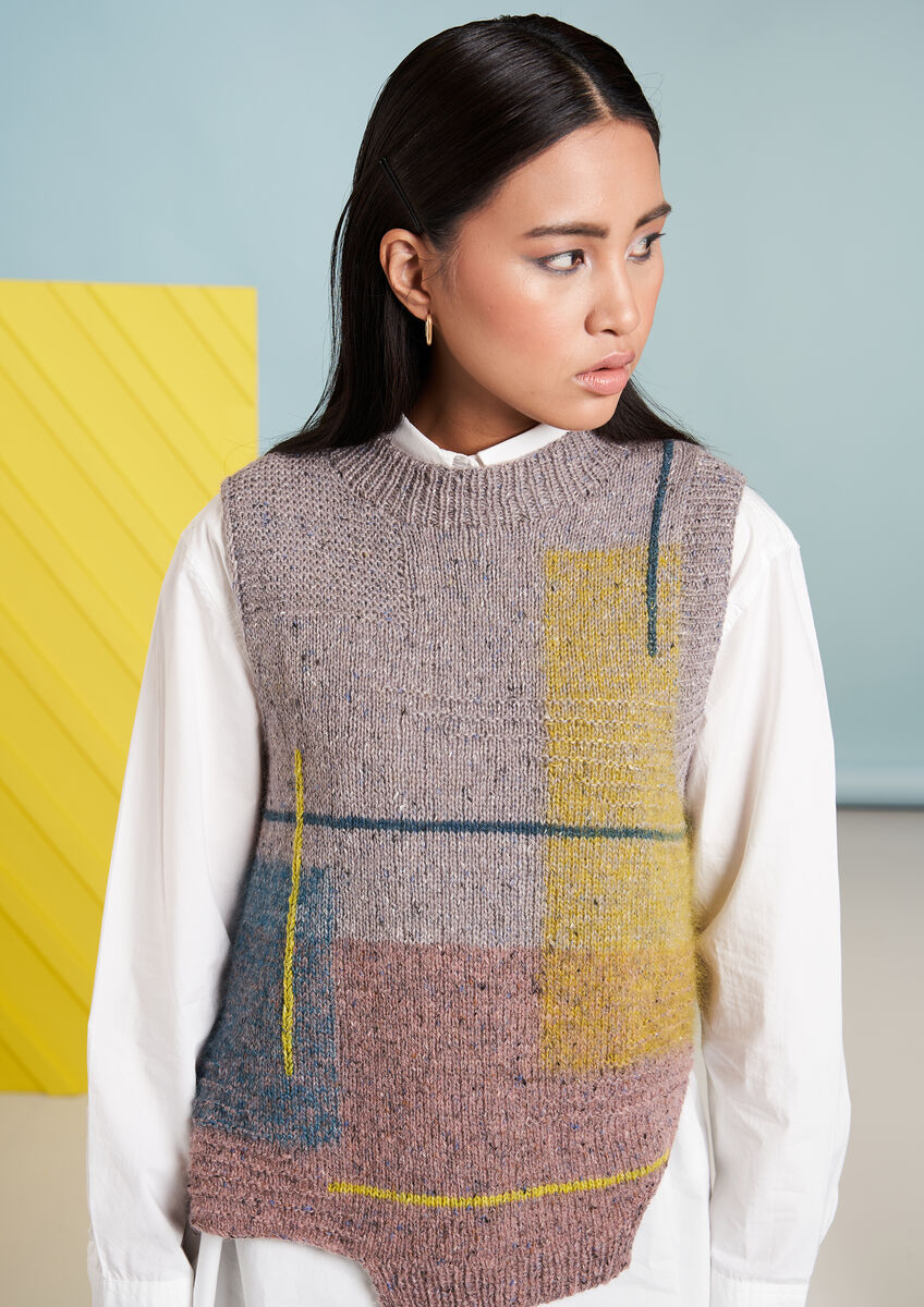 Rowan Felted Tweed DK Asymmetry Vest Pattern by Georgia Farrell