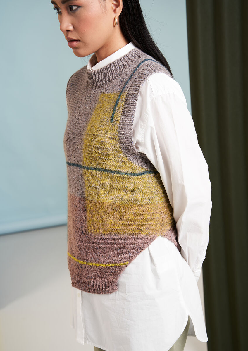Rowan Felted Tweed DK Asymmetry Vest Pattern by Georgia Farrell
