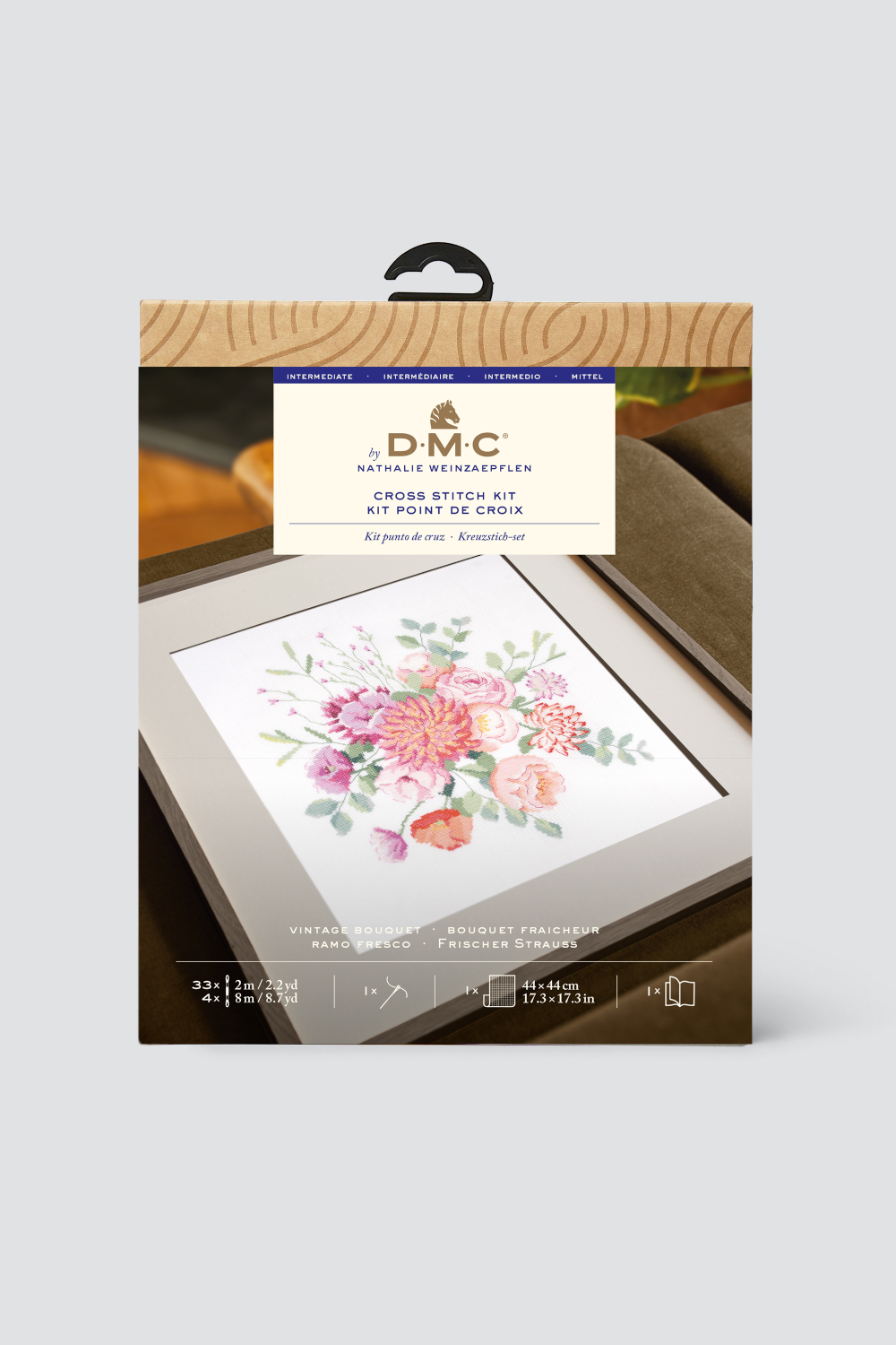 DMC Cross Stitch Kit Vintage Bouquet by Nathalie Weinzaepflen
