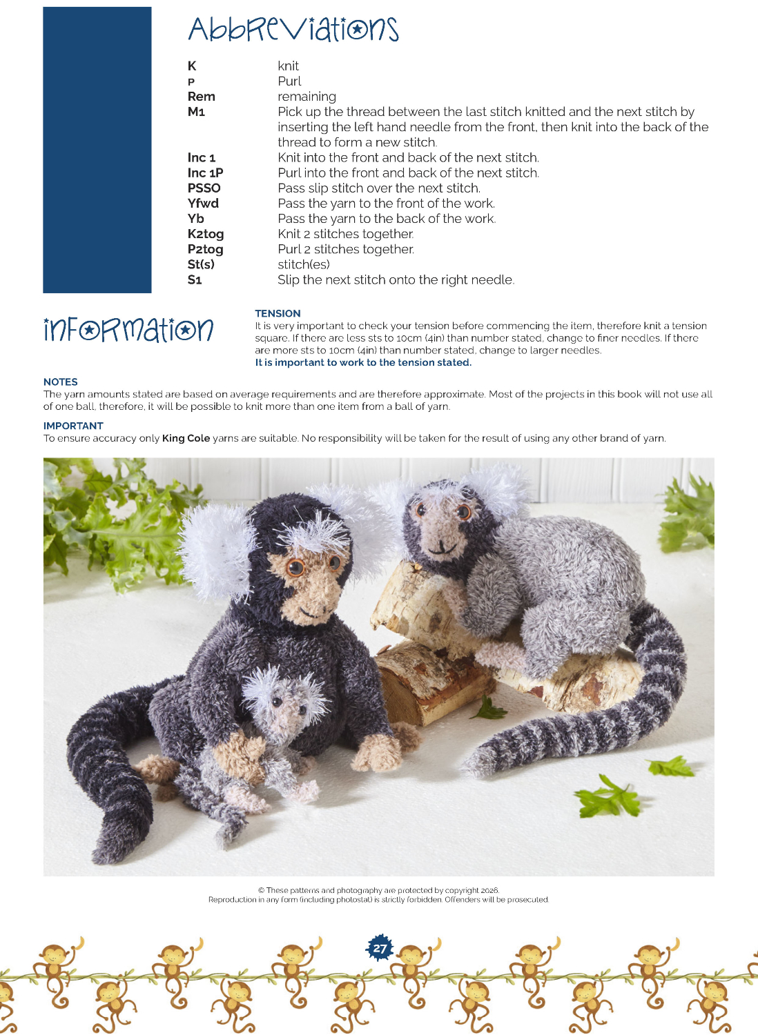 King Cole Primate Pals - Book 1