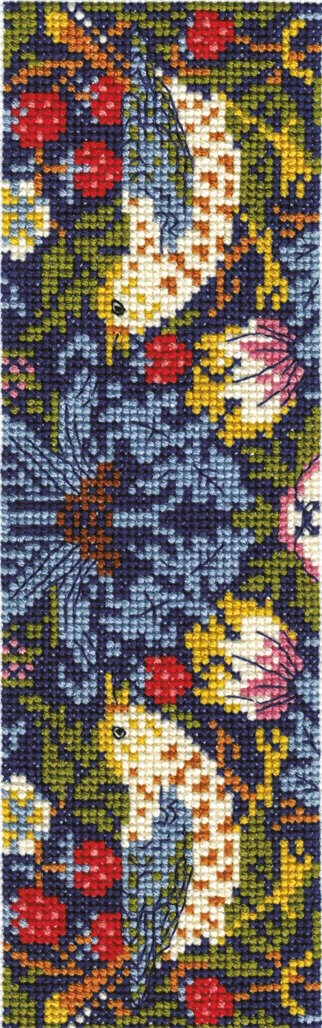 DMC Cross Stitch Kit Strawberry Thief by William Morris Bookmark