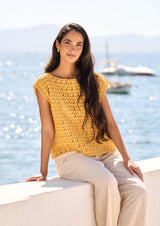 Rowan Mode Cotton DK Copal Summer Top Pattern By Quail Studio MIP105