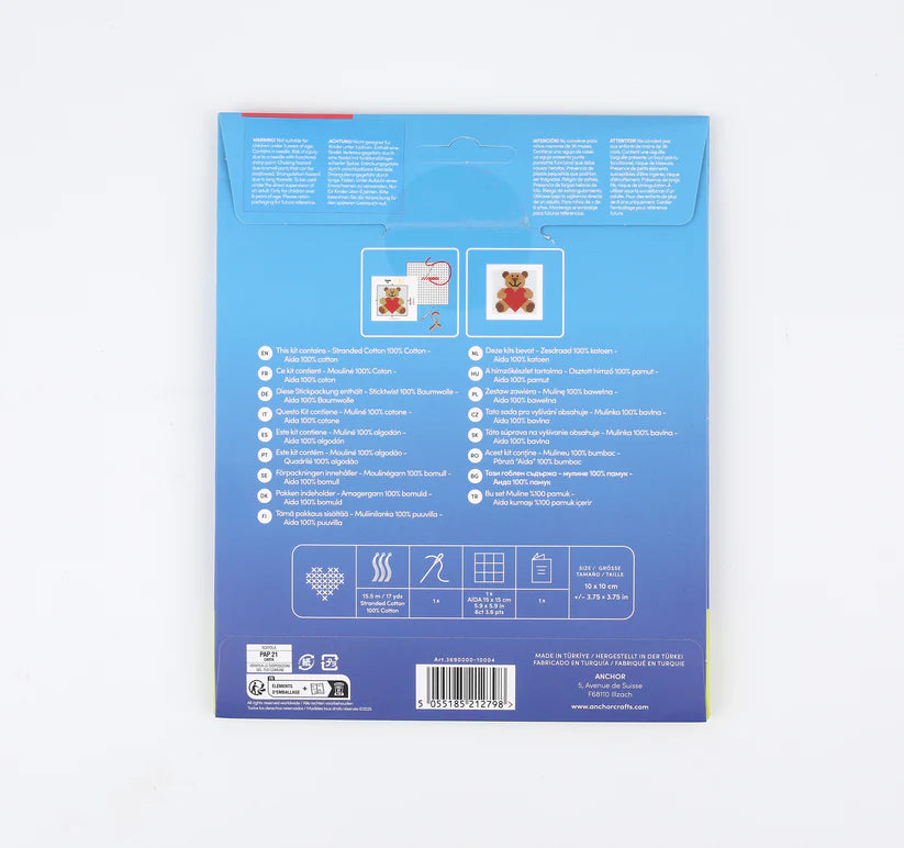 Anchor Mini My First Counted Cross Stitch Kit - Ed the Teddy