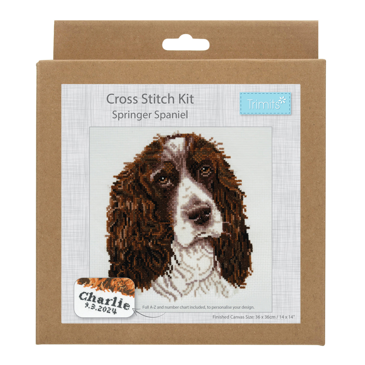 Trimits Counted Cross Stitch Kit - Springer Spaniel 36 x 36cm