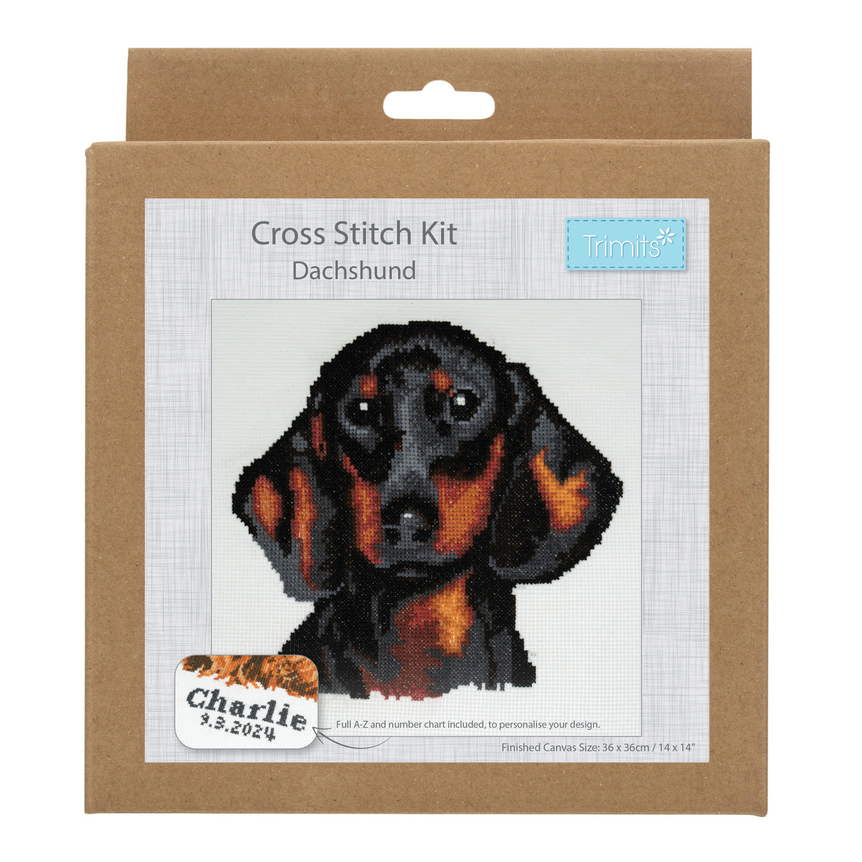 Trimits Counted Cross Stitch Kit - Dachshund 36 x 36cm