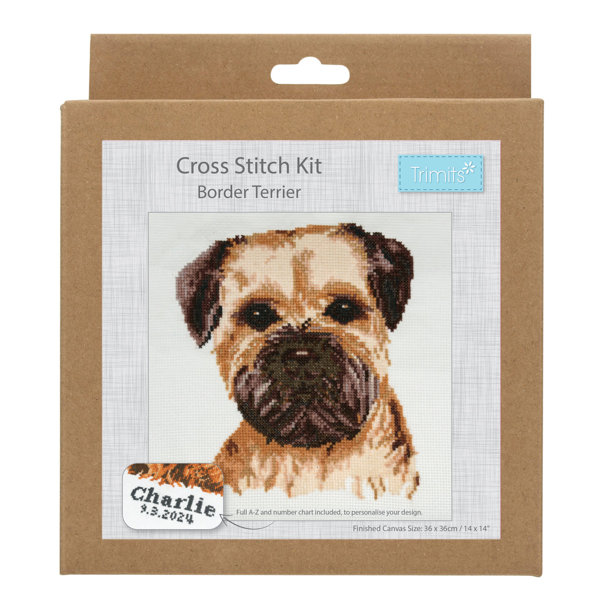 Trimits Counted Cross Stitch Kit - Border Terrier 36 x 36cm