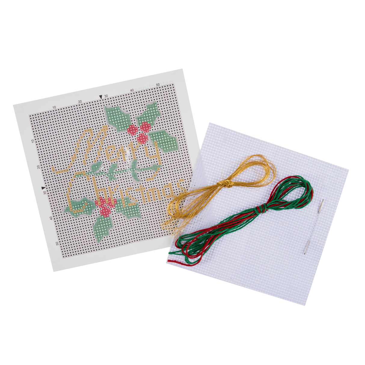 Trimits Mini Counted Cross Stitch Kit - Merry Christmas 13 x 13cm