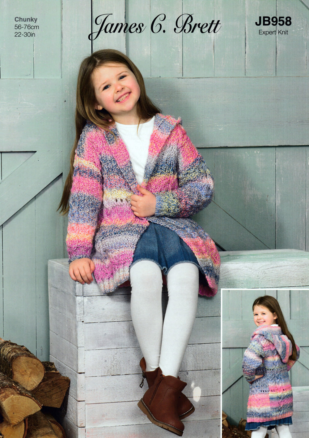 James C. Brett Marble Chunky Long Cardigan Pattern JB958