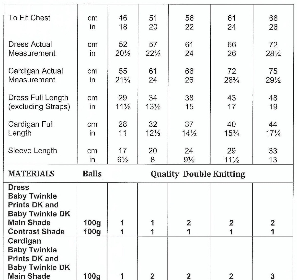 James C. Brett Twinkle DK Dress and Cardigan Pattern JB984