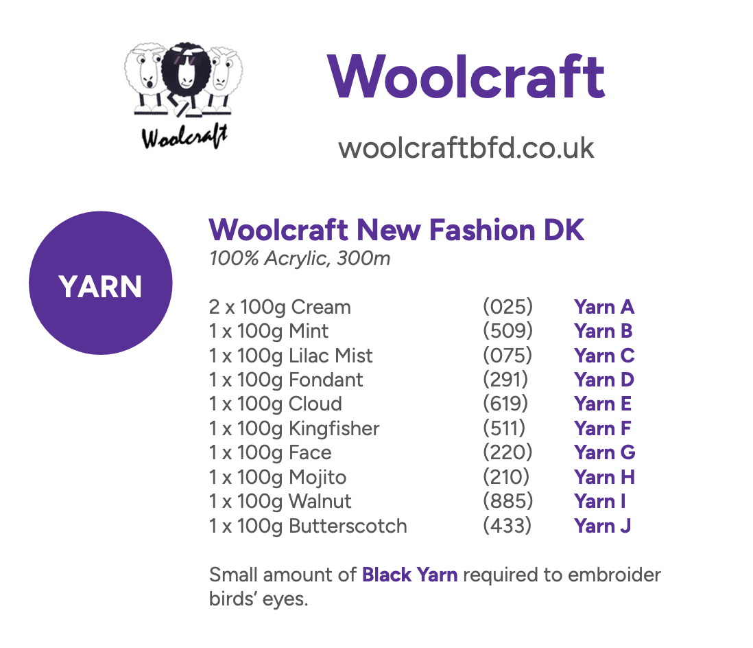 Woolcraft New Fashion DK Joys of Spring Blanket Pattern