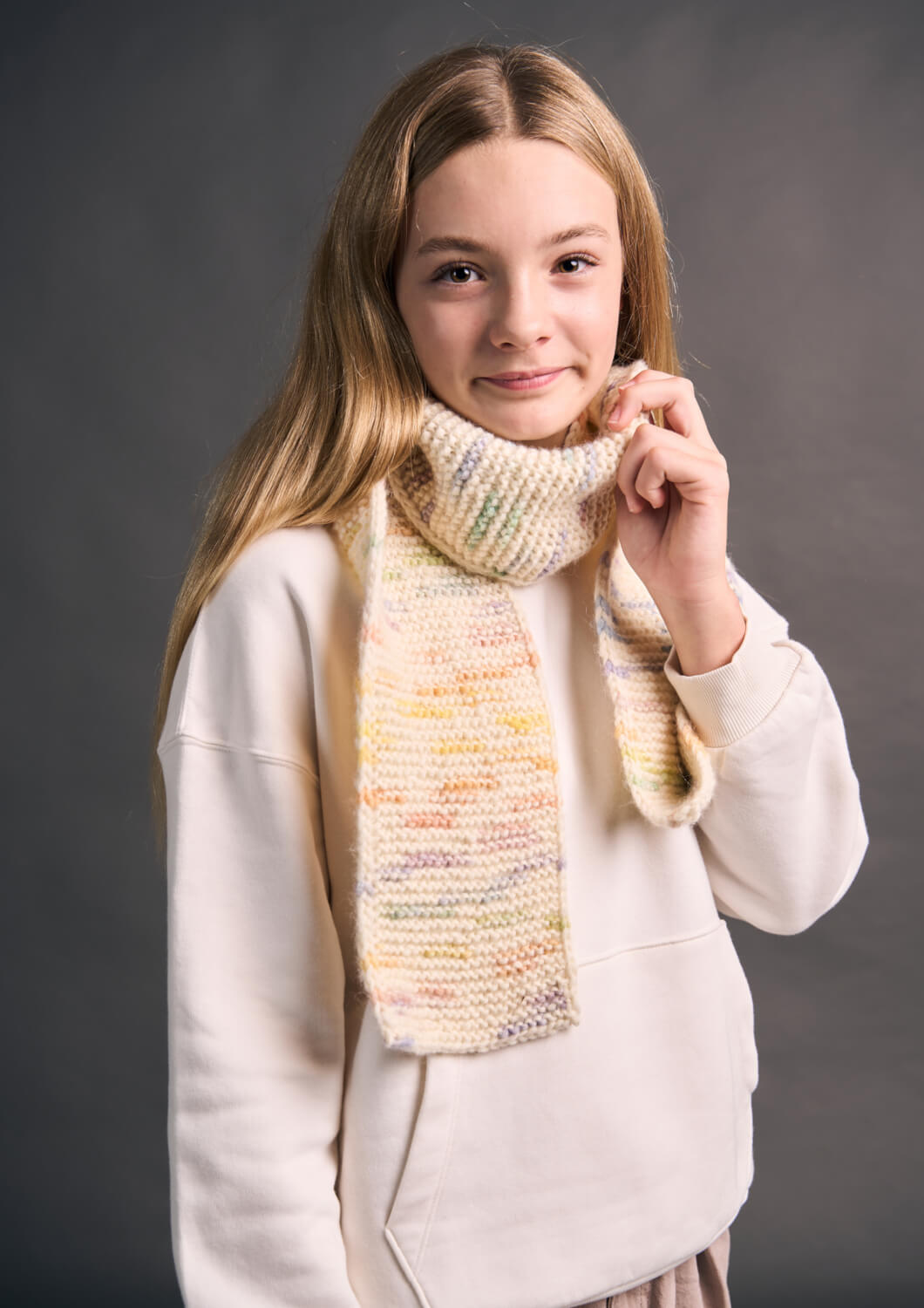 Rowan Mode Colourmix Aran Mini Apollo Beanie & Scarf Pattern By Quail Studio MIP115