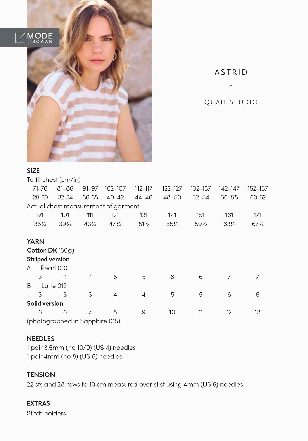 Rowan Mode Astrid Jumper Pattern by Quail Studio