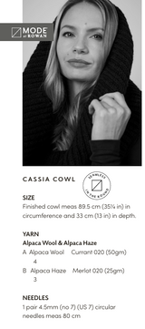 Rowan Mode Alpaca Haze Cassia Cowl & Beanie Pattern by Quail Studio MIP70