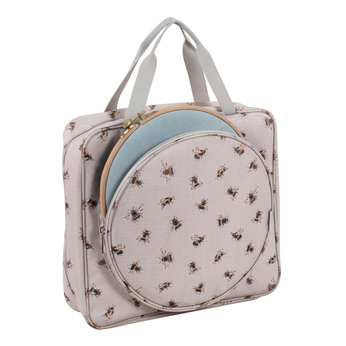 Hobbygift Project / Craft Bag with Embroidery Hoop Storage [Bee]