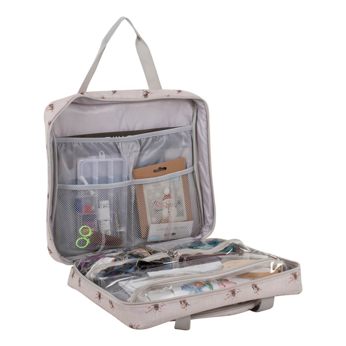 Hobbygift Project / Craft Bag with Embroidery Hoop Storage [Bee]