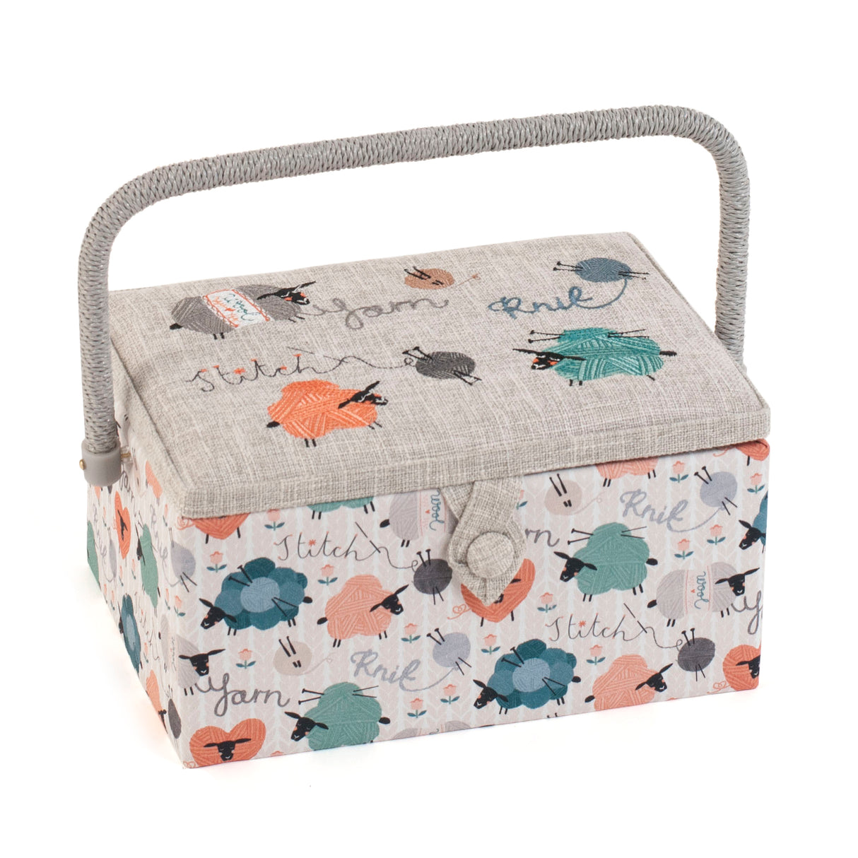 Hobbygift Medium Sewing Box [Knit Happens Sheep] MRME/625