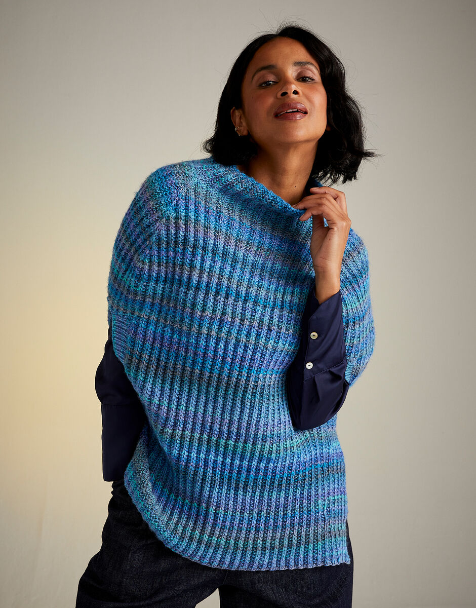 Sirdar Jewelspun Aran Poncho Pattern 10721