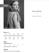 Rowan Mode Cotton DK Mini Anker Top Pattern By Quail Studio MIP117