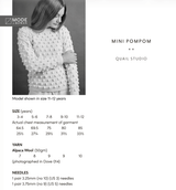 Rowan Mode Alpaca Wool DK Mini Pompom Jumper Pattern By Quail Studio MIP119