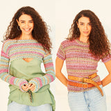 Stylecraft Colour Burst DK Round & Cropped Neck Sweater Pattern 10132