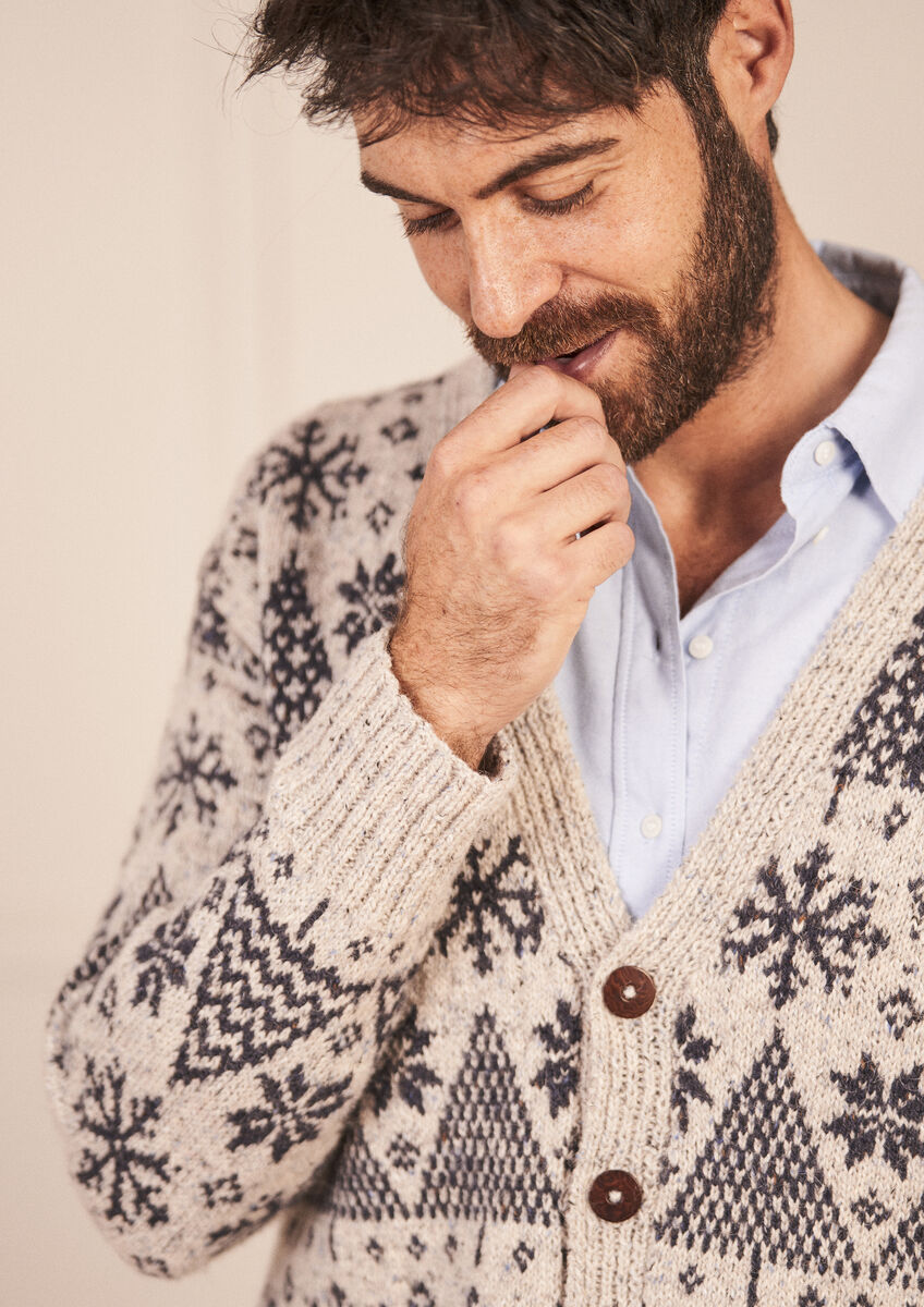 カーディガン RHC Wool Feather Cardigan Faux-Fur Trim Wool Cardigan – Pre Preworks